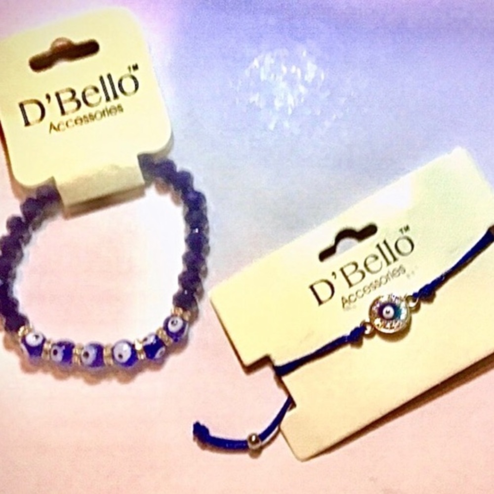 Bundle of 2 sparkly Protective evil eye bracelets